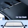 Car Sunshade Automatic Retractable Sunscreen Thermal Insulation Front Windshield Glass Tinted Shade Cover